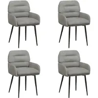 vidaXL Eetstoelen 4 st fluweel Lichtgrijs 59 x 59,5 x 90 cm
