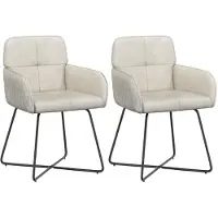 vidaXL Eetstoelen 2 st fluweel Crèmekleurig 59 x 56,5 x 86 cm