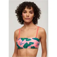 Superdry Dames Tropisch roze bandeau bikinitopje (S), Strandkleding, Gerecycled polyester, Duurzaam W3010398A