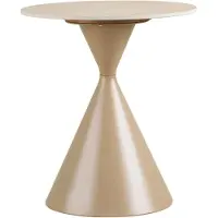 House Nordic Bijzettafel Annecy - Rond Keramisch/Travertin Zand - Ø50x56cm