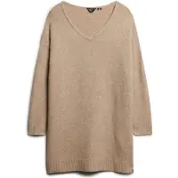Superdry Gebreide jurk lichtbeige
