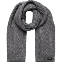 Superdry Luxe Colsjaal met Kabelpatroon Lichtgrijs Grootte: 1SIZE