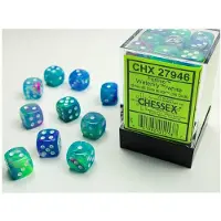 Chessex Festive Waterlily/white D6 12mm Dobbelsteen Set (36 stuks)