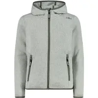 CMP - Girl's Jacket Fix Hood Jacquard Knitted 3H19825 - Fleecevest 128, grijs