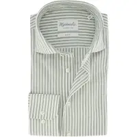 Michaelis gestreept overhemd groen slim fit
