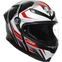 AGV K6 S Karve Mat Zwart Rood Wit Integraalhelm Maat 2XL