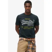 Superdry Shirt 'Heritage' marine / grijs / olijfgroen