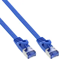 InLine Patchkabel plat, U/FTP, Cat.6A, blauw, 10m