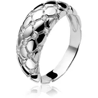 Zinzi - Brede Zilveren Ring - Ingegraveerde Lijnen - Maat 54 ZIR876-54