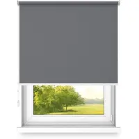 Time4blinds Rolgordijnen Verduisteringsrolgordijn Vrijhangend rolgordijn zonder cassettemuur of plafondmontage UV-bescherming Thermische eigenschappen Solide 150x140 cm Licht antraciet - rechts