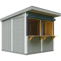 Timbela M950-CAVERN STEEL - LP SmartSide Marktkraam met toonbank - 5,9 m² - 305x248xH240 cm - Tuinbar, buitenkiosk met verf