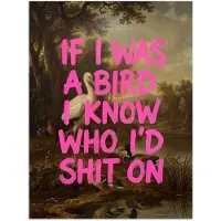 PosterMonkey Poster 60x80 cm - Klassiek - Humor - Roze - Posters - Kamer decoratie - Wanddecoratie woonkamer - Muurdecoratie slaapkamer