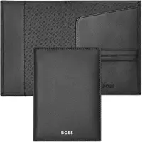 HUGO BOSS Leren Identiteitskaarthoesje Classic Smooth Passport Case Black Zwart