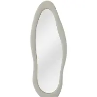 Vente-unique Organische spiegel van velour - B. 60 x H. 160 - Crème - LAVINA