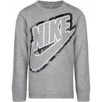 Nike Kinder-T-shirt met lange mouwen en camouflageprint (Donkergrijs)