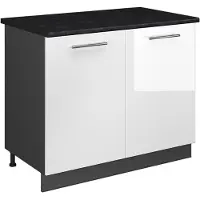 Vicco Wastafelkast Fame-Line Wit Hoogglans/Antraciet 100 cm, WB Antraciet, Model 61947