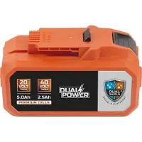 Powerplus Dual Power batterij Water en stofdicht POWDP90370 - 2x20V, 5.0Ah, 2.5Ah - accu voor 20V & 40V toestellen - led-stroomindicator - batterijplatform