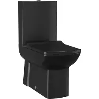 Creavit Bws lara staand toilet glans zwart incl. Zitting pk/sk