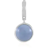 Cavill - 925 Sterling Zilver Hanger - Blauwe Opaal Ronde Cabochon 2,025 ct - Gerhodineerd - Elegante Varioclip Sieraad uit Peru