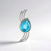 Cavill - Zilveren Hanger - 925 Sterling Zilver Geplatineerd - Paraiba Blauwe Topaas 1,236 ct - Peervormig - Moderne Zilveren Sieraden