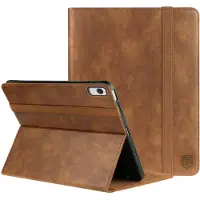 Rosso Element Hoes Geschikt voor Apple iPad Air 10.5 (2019) | Book Case | Volledige bescherming | Elastische band | Sleep/Wake functie | Met Penhouder | Verstelbare standaard | Bruin