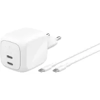 Belkin BoostCharge Pro 67 W USB-C wandlader met 2 USB-C poorten – wit - Inclusief 2m USB-C-C Kabel