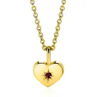 Zinzi JANUARI hanger 12mm gold plated hart geboortesteen rood granaat zirconia (zonder collier)