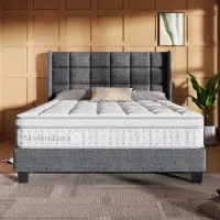 Merax 7-zone pocketverenmatras 140x190 cm - 25 cm hoge koudschuim hybride matras - ergonomisch ontwerp - OEKO-TEX gecertificeerd