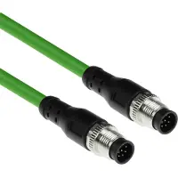ACT SC3874 Industriële Sensorkabel | M12A 8-Polig Male naar M12A 8-Pins Male | Ultraflex TPE kabel | Afgeschermd | IP67 | Groen | 15 meter