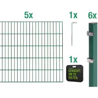 Alberts Dubbelstaafmat hekwerk Basisset Hoogte: 80 - 160 cm, totale lengte: 4 - 30 m, voor plaatsing in beton (set)