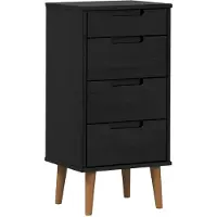 vidaXL Ladekast MOLDE Zwart 40 x 35 x 82 cm Massief grenenhout