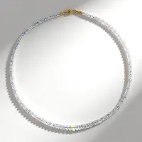 Cavill - Zilveren Halsketting 925 Sterling met Vergulde Finish - Regenboog Maansteen Fancy Kraal 76 751 ct - Elegant Kleurenspel 45 cm