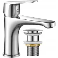 Kuchinox Sagra Serie - Wastafelkraan - Met Klik-Waste - Chroom - Eenhandig