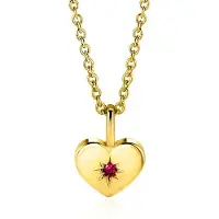 Zinzi JULI hanger 12mm gold plated hart geboortesteen rood robijn zirconia (zonder collier)