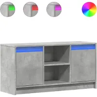 vidaXL Tv-meubel met LED 100x34x50 cm bewerkt hout betongrijs