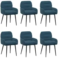 vidaXL Eetstoelen 6 st fluweel Blauw 59 x 59,5 x 90 cm