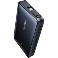 Baseus Powerbank Nomos 10000mAh 30W Qi2 met standaard, compatibel met MagSafe, met ingebouwde USB-C kabel - zwart