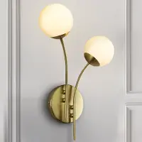 Olucia - STACY - Wandlamp - Messing / Wit - Vorm: Rond