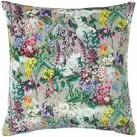 Homescapes Decoratieve bloemenkussenhoes - Paars, 46 x 46 cm