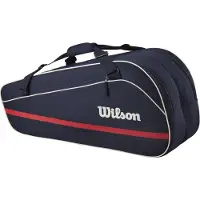 Wilson 2025 Team Tennis Racket Bag - Navy/Red Holds up to 6 Rackets
