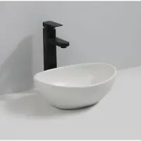 Linea Uno - Durva 35 - Mat wit - Waskom - - Keramiek - Ovaal - 251092