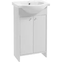 Deftrans Diana Serie - Staande Badkamerkast met Wastafel - 50 cm - Wit