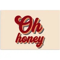 PosterMonkey Poster 90x60 cm - Oh honey - Rood - Schaduw - Posters - Kamer decoratie - Wanddecoratie woonkamer - Muurdecoratie slaapkamer