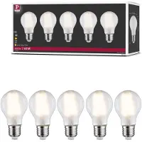 Paulmann 29090 LED-lamp Energielabel E (A - G) E27 Peer 7 W Warmwit (Ø x h) 60 mm x 106 mm Filament / Retro-LED 5 stuk(s)