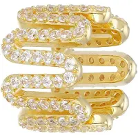 Cavill - Zilveren Hanger met Gouden Plating - 925 Sterling Zilver - 0,607 ct Nigeriaanse Pavé Zirkonen - Monosono Collectie - Elegant & Luxe