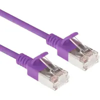 ACT Paarse 5 meter LSZH U/FTP CAT6A datacenter slimline patchkabel snagless met RJ45 connectoren