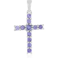 Cavill - Zilveren Hanger met 1,224 Karaat Tanzaniet Rond - 925 Sterling Zilver Geplatineerd - Elegante, Prachtige Blauwe Edelsteen uit Tanzania