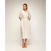 Tantra Oversized jurk met gerimpelde mouwen, V-hals en een losse ceintuur