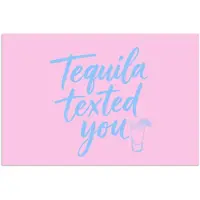 PosterMonkey Poster 30x20 cm - Tequila texted you - Roze - Blauw - Posters - Kamer decoratie - Wanddecoratie woonkamer - Muurdecoratie slaapkamer