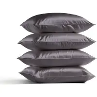 Silk Heaven 4x Zijden Kussensloop 50x60cm Antraciet Ritssluiting 19 Momme - Kussensloop set - Luxe Silk Kussensloop 100% moerbei zijde - Zijde kussensloop - - 50x60cm / Ritssluiting